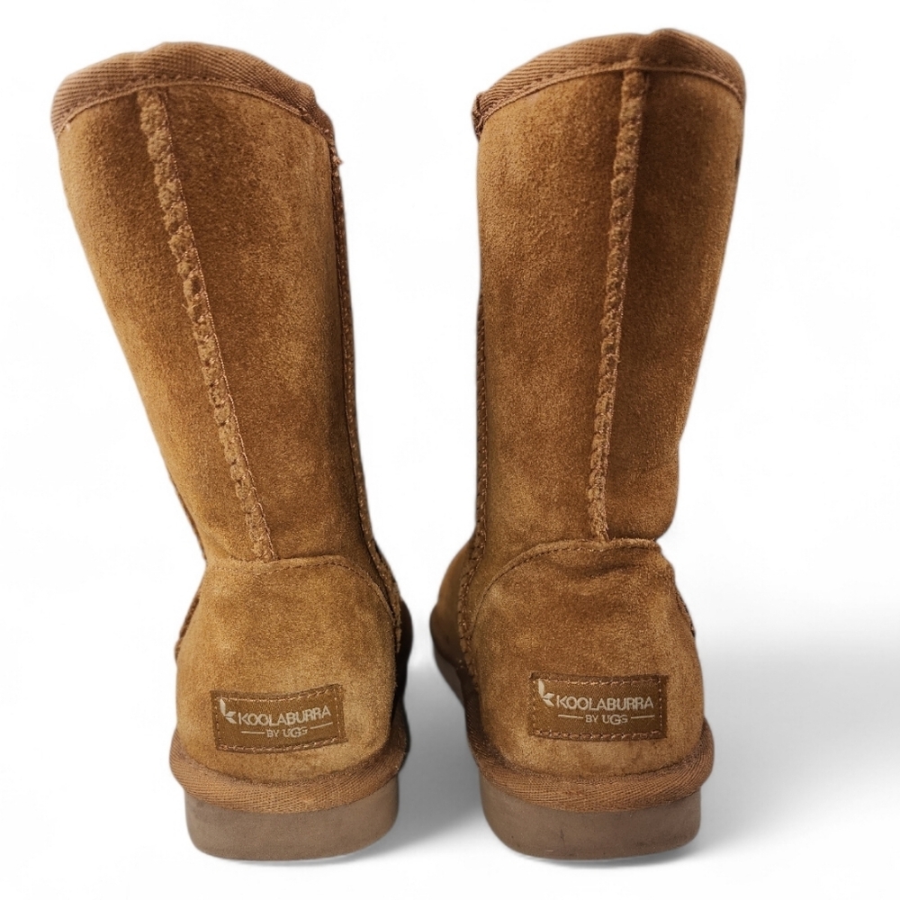 Koolaburra by UGG Chestnut Brown Suede Classic Short Boots Fur Lined Size 7 - Picture 4 of 11